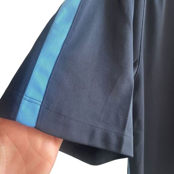 Nike Golf Navy Blue Side Stripe Fit Dry Polo Shirt Men’s Sz XXL 2XL Short Sleeve - Picture 4 of 5